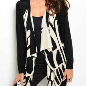 fu zade Waterfall Black Cardigan
